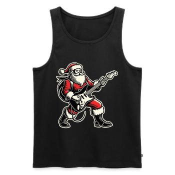 Jupe de Noël Père Noël avec guitare - Débardeur bio Premium Homme - noir - Devant - Michal (187cm)