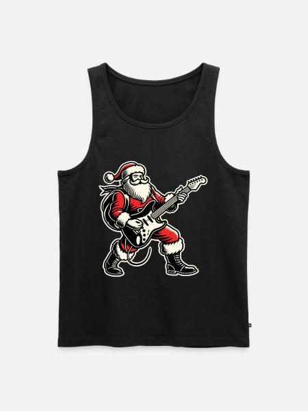 Julenederdel julemand med guitar - Herre Premium økologisk tanktop - sort