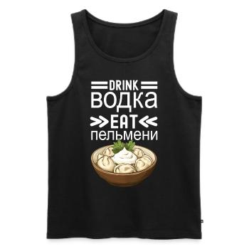 Pelmeni Cuisine russe - Débardeur bio Premium Homme - noir - Devant - Michal (187cm)