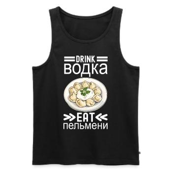 Pelmeni Cuisine russe - Débardeur bio Premium Homme - noir - Devant - Michal (187cm)