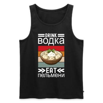 Pelmeni Russian Cuisine - Men's Premium Organic Tank Top - black - Front - Michal (187cm)