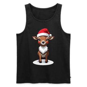 Christmas reindeer with cap - Men's Premium Organic Tank Top - black - Front - Michal (187cm)
