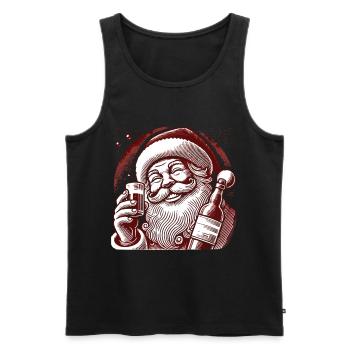 Christmas Humor Santa Alcohol Connoisseur - Men's Premium Organic Tank Top - black - Front - AI Model Male 178 light (178cm)