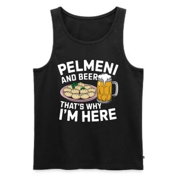 Pelmeni Cuisine russe - Débardeur bio Premium Homme - noir - Devant - Michal (187cm)