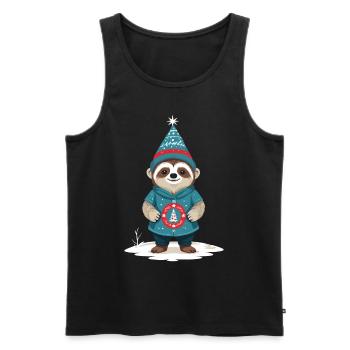 Gnome de paresseux confortable Gnome Gnome - Débardeur bio Premium Homme - noir - Devant - Michal (187cm)