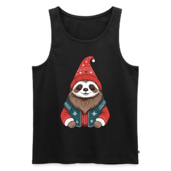 Mignon douillet paresseux de Noël - Débardeur bio Premium Homme - noir - Devant - Michal (187cm)