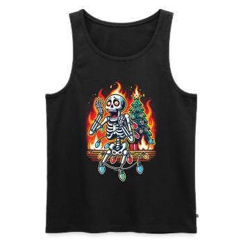 Christmas Skeleton Fairy Lights Christmas Chaos - Men's Premium Organic Tank Top - black - Front - Michal (187cm)