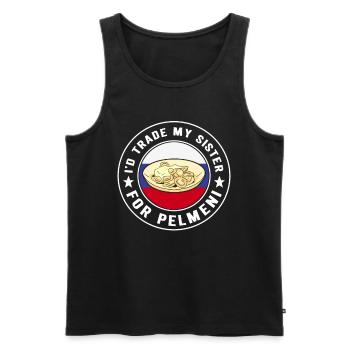 Pelmeni Russische Küche - Männer Premium Bio Tank Top - Schwarz - Vorne - Michal (187cm)