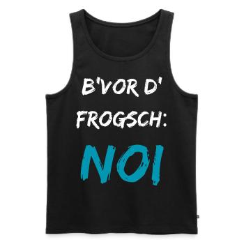 Drôle de dicton souabe B’vor d’Frogsch NOI - Débardeur bio Premium Homme - noir - Devant - AI Model Male 178 light (178cm)