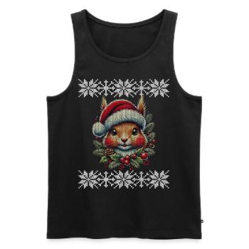 Christmas squirrel with cap - Men's Premium Organic Tank Top - black - Front - Michal (187cm)
