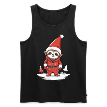 Fauler Weihnachtsmann Faultier Illustration - Männer Premium Bio Tank Top - Schwarz - Vorne - Michal (187cm)