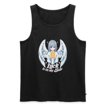 La chance est de mon côté - Design élégant de Crypto Angel - Débardeur bio Premium Homme - noir - Devant - AI Model Male 178 light (178cm)