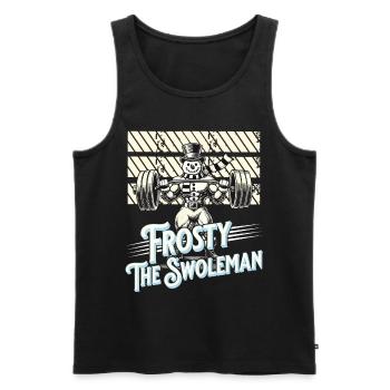 Frosty the Swoleman Snowman Winter Fitness - Men's Premium Organic Tank Top - black - Front - AI Model Male 178 light (178cm)