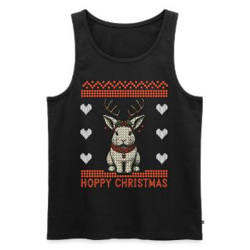 Hoppy Noël Drôle Noël Lapin - Débardeur bio Premium Homme - noir - Devant - Michal (187cm)