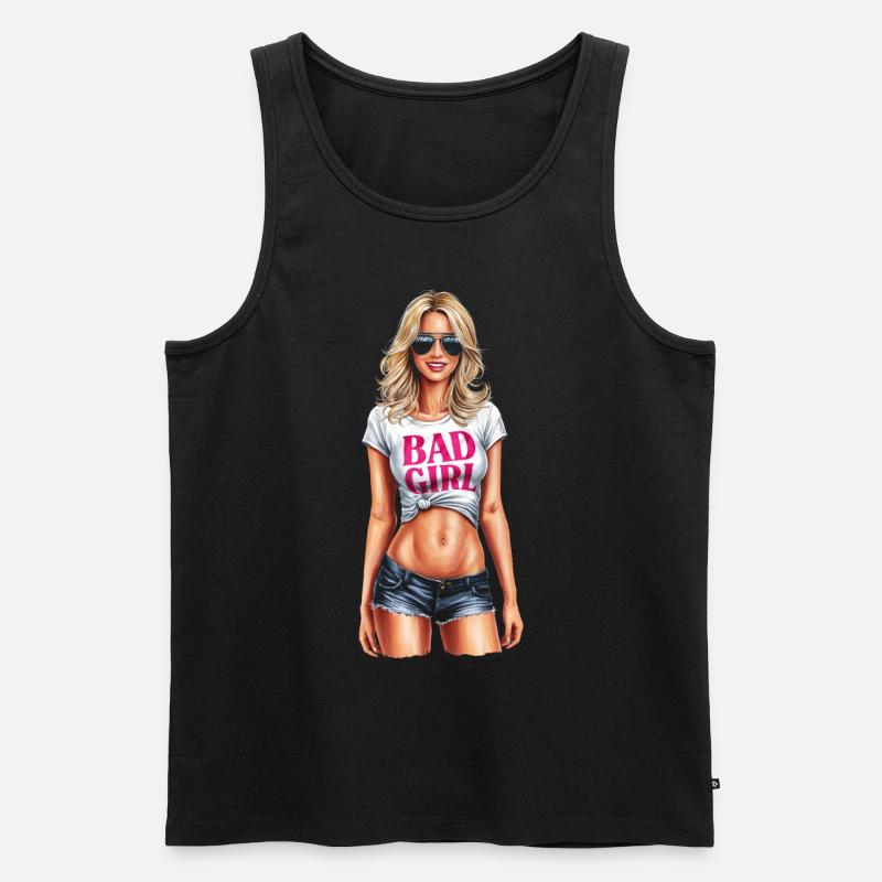 Bößes Mädchen - Männer Premium Bio Tank Top - Schwarz