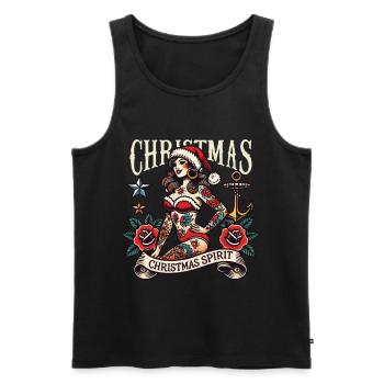 de Noël Streetwear Tattoo Esthétique - Débardeur bio Premium Homme - noir - Devant - AI Model Male 178 light (178cm)