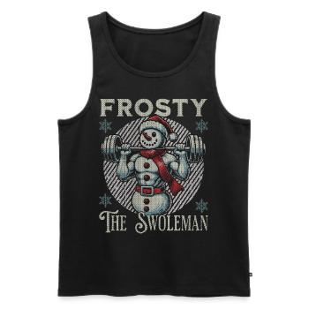 Frosty Der Muskelmann Schneemann Fitness - Männer Premium Bio Tank Top - Schwarz - Vorne - Michal (187cm)