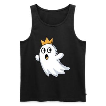 Doodle fantôme avec une couronne - Débardeur bio Premium Homme - noir - Devant - AI Model Male 178 light (178cm)