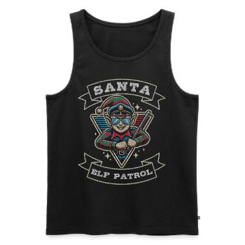 Weihnachtselfen Streife Santa Elf Patrol Party - Männer Premium Bio Tank Top - Schwarz - Vorne - Michal (187cm)