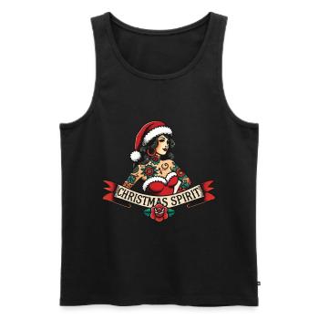 Streetwear Ästhetik Weihnachtsgeist Tattoo - Männer Premium Bio Tank Top - Schwarz - Vorne - Michal (187cm)