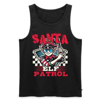 Santa Elf Patrol Christmas Funny - Men's Premium Organic Tank Top - black - Front - Michal (187cm)