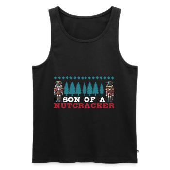 Son of a Nutcracker Funny Christmas Motif - Men's Premium Organic Tank Top - black - Front - AI Model Male 178 light (178cm)
