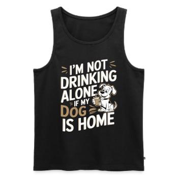 Je ne bois pas seul - Funny Dog Design - Débardeur bio Premium Homme - noir - Devant - AI Model Male 178 light (178cm)