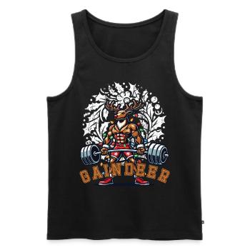 Muscle Reindeer Christmas Fitness Fun Fun - Men's Premium Organic Tank Top - black - Front - Michal (187cm)