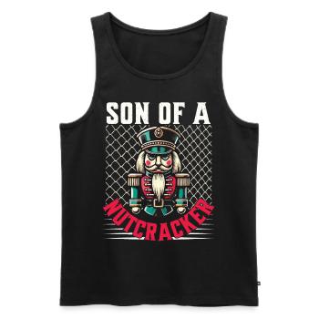 Son of a Nutcracker Christmas Humor - Men's Premium Organic Tank Top - black - Front - AI Model Male 178 light (178cm)