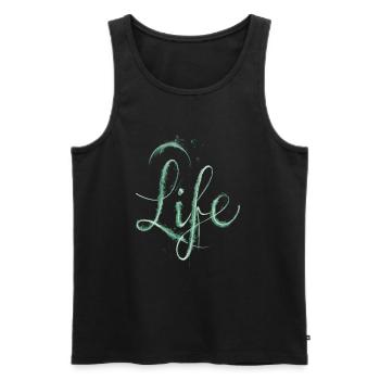 life green dust - Men's Premium Organic Tank Top - black - Front - Michal (187cm)