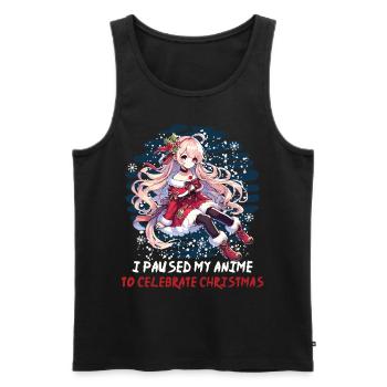 Anime Break for Christmas Joy - Men's Premium Organic Tank Top - black - Front - Michal (187cm)