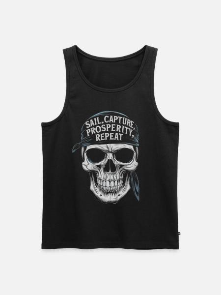 Pirate sail capture prosterity repeat - Men's Premium Organic Tank Top - black