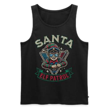 Santa Elf Patrol Weihnachtszeit Humor - Männer Premium Bio Tank Top - Schwarz - Vorne - Michal (187cm)