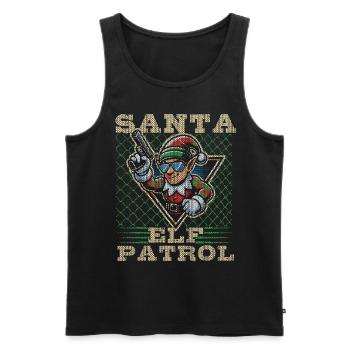 Santa Elf Patrol Christmas Fun - Men's Premium Organic Tank Top - black - Front - Michal (187cm)