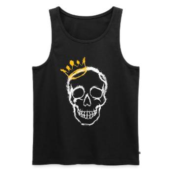 crâne avec une couronne - Débardeur bio Premium Homme - noir - Devant - Michal (187cm)