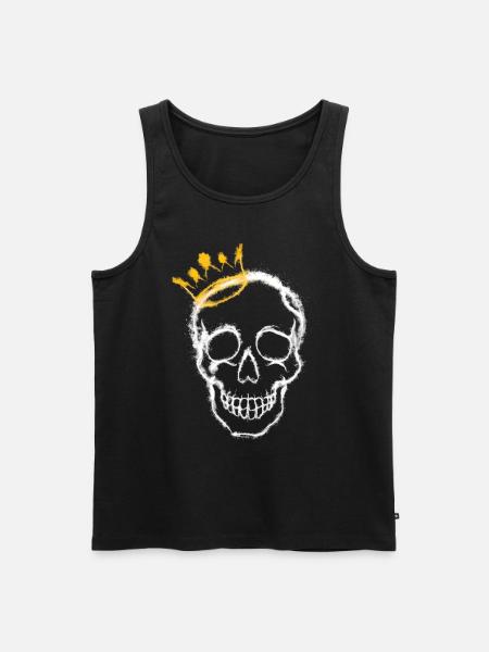 Schädel mit Krone - Männer Premium Bio Tank Top - Schwarz