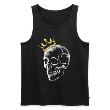 crâne avec une couronne - Débardeur bio Premium Homme - noir - Devant - Michal (187cm)