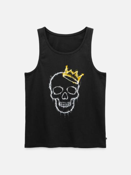 Schädel mit Krone - Männer Premium Bio Tank Top - Schwarz