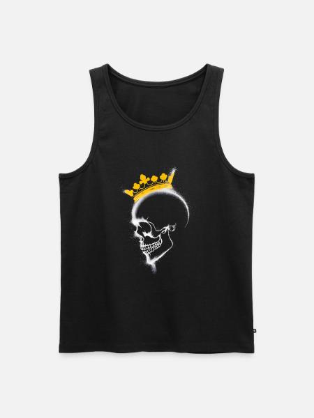 side view skull with crown - Men's Premium Organic Tank Top - black