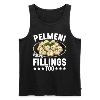 Pelmeni Cuisine russe - Débardeur bio Premium Homme - noir - Devant - Michal (187cm)
