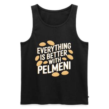 Pelmeni Cuisine russe - Débardeur bio Premium Homme - noir - Devant - Michal (187cm)