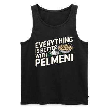 Pelmeni Cuisine russe - Débardeur bio Premium Homme - noir - Devant - Michal (187cm)