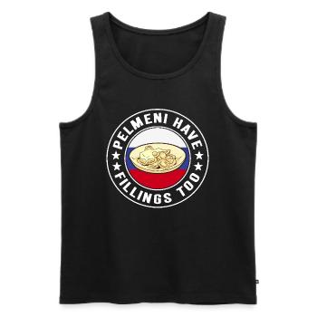 Pelmeni Cuisine russe - Débardeur bio Premium Homme - noir - Devant - Michal (187cm)