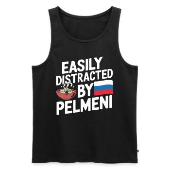 Pelmeni Cuisine russe - Débardeur bio Premium Homme - noir - Devant - Michal (187cm)