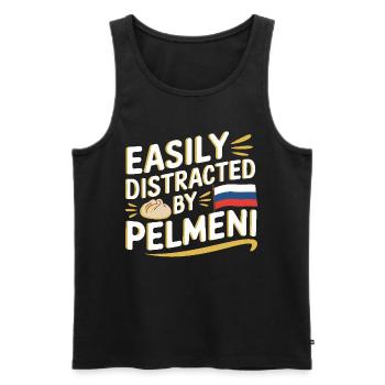 Pelmeni Cuisine russe - Débardeur bio Premium Homme - noir - Devant - Michal (187cm)