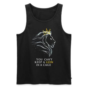 You cant keep a lion in a cage - Men's Premium Organic Tank Top - black - Front - AI Model Male 178 light (178cm)