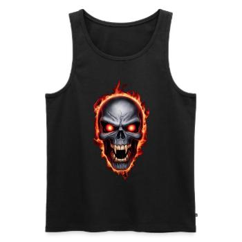 Vampir Burning Skull - Männer Premium Bio Tank Top - Schwarz - Vorne - Michal (187cm)