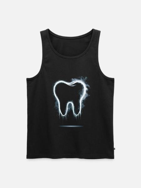 tooth white line - Men's Premium Organic Tank Top - black