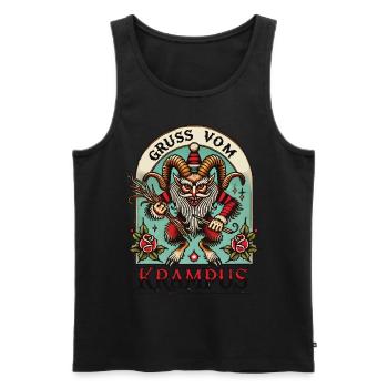 Salutation du Krampus Noël Myths Fun - Débardeur bio Premium Homme - noir - Devant - Michal (187cm)