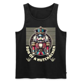 Son of a Nutcracker Funny Sarcasm - Men's Premium Organic Tank Top - black - Front - AI Model Male 178 light (178cm)
